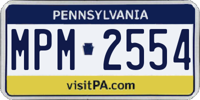 PA license plate MPM2554