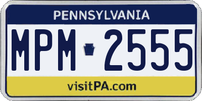 PA license plate MPM2555