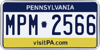 PA license plate MPM2566