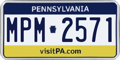 PA license plate MPM2571