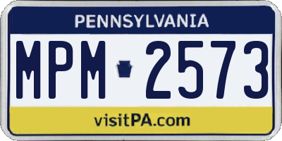 PA license plate MPM2573