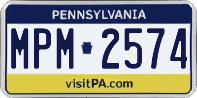 PA license plate MPM2574