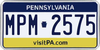 PA license plate MPM2575