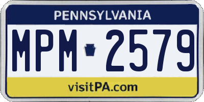 PA license plate MPM2579