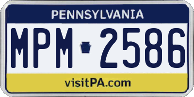 PA license plate MPM2586