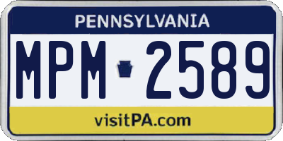 PA license plate MPM2589