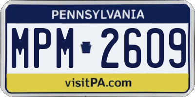 PA license plate MPM2609