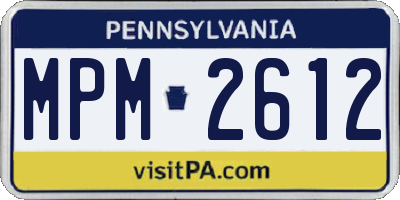 PA license plate MPM2612