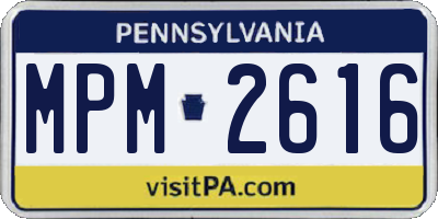 PA license plate MPM2616