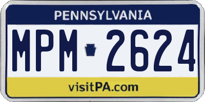 PA license plate MPM2624