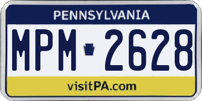 PA license plate MPM2628