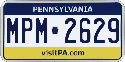 PA license plate MPM2629