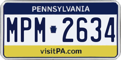 PA license plate MPM2634