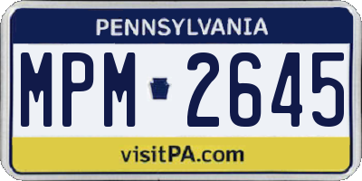 PA license plate MPM2645