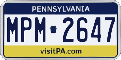 PA license plate MPM2647
