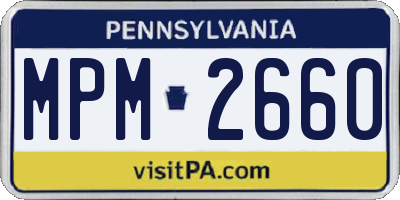 PA license plate MPM2660