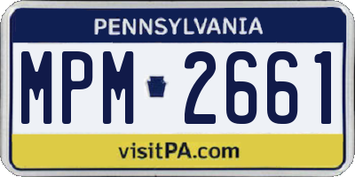 PA license plate MPM2661