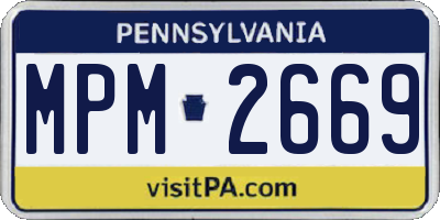 PA license plate MPM2669