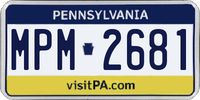 PA license plate MPM2681