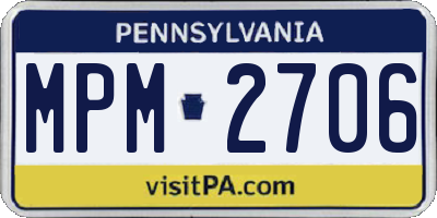 PA license plate MPM2706
