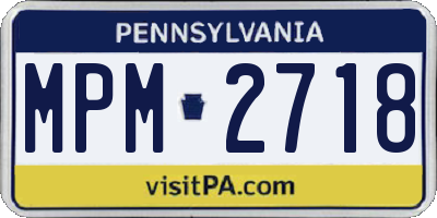 PA license plate MPM2718