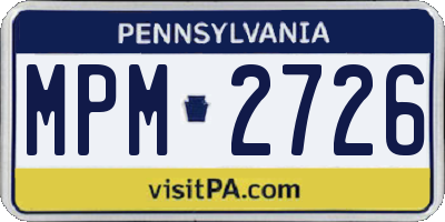 PA license plate MPM2726