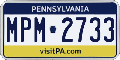 PA license plate MPM2733