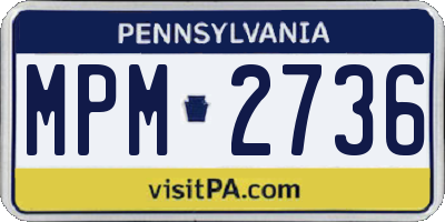 PA license plate MPM2736