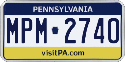 PA license plate MPM2740