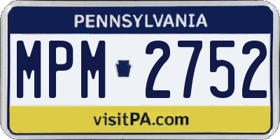 PA license plate MPM2752