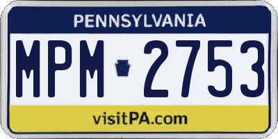 PA license plate MPM2753