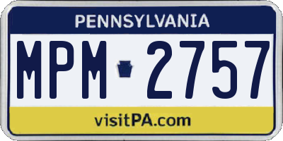 PA license plate MPM2757
