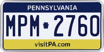 PA license plate MPM2760