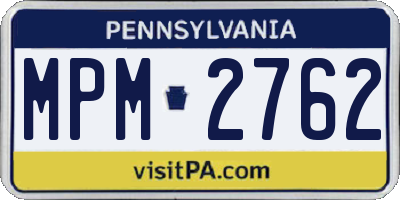 PA license plate MPM2762