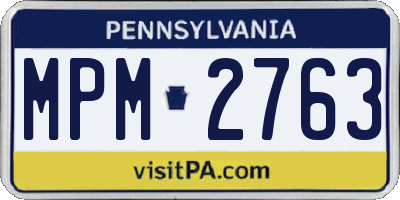 PA license plate MPM2763