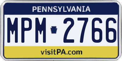 PA license plate MPM2766