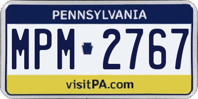 PA license plate MPM2767