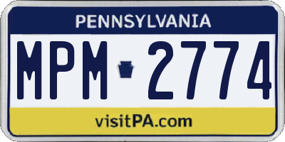 PA license plate MPM2774