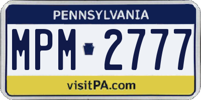 PA license plate MPM2777