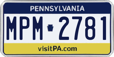 PA license plate MPM2781