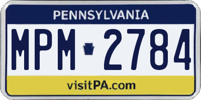 PA license plate MPM2784