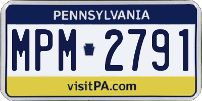 PA license plate MPM2791