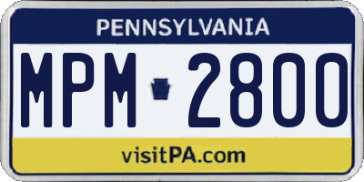 PA license plate MPM2800