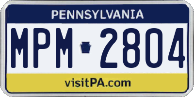 PA license plate MPM2804
