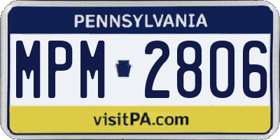 PA license plate MPM2806
