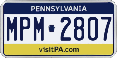 PA license plate MPM2807