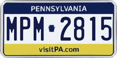 PA license plate MPM2815
