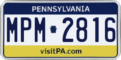 PA license plate MPM2816
