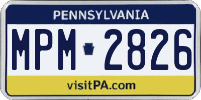 PA license plate MPM2826