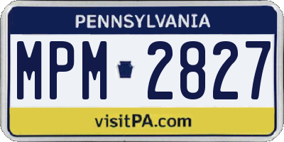 PA license plate MPM2827